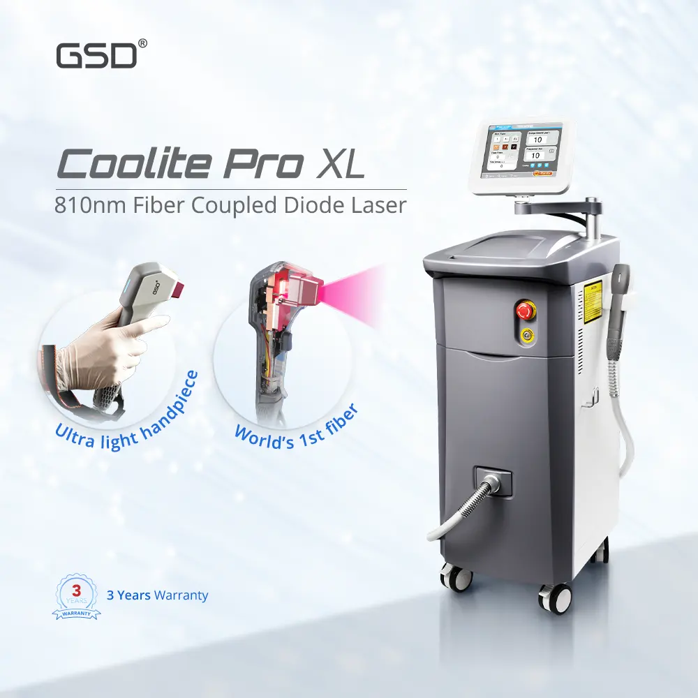 GSD Hot Sell Coolite Pro XL High Power 808 810nm Medical CE approvato macchina per la depilazione Laser a diodi accoppiati a fibra