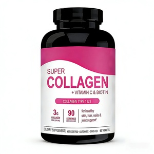 Tabletas de Colágeno Bovino Hidrolizado con Vitamina C y Biotina, Suplemento de Salud de Super Colágeno con Biotina para Adultos - Product Image 2