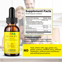 Gotas Líquidas de Vitamina B12 10000mcg en Oferta para un Sistema Nervioso Saludable, Gotas Líquidas de Folato, Calcio y Vitamina D3