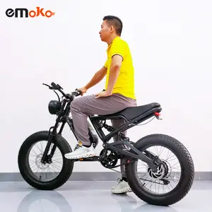 Emoko Electric 20 Inch Off Road Fat Tyre 48V Max Speed 50km 1000w Motor Adult Bicycle Electric Motorcycle