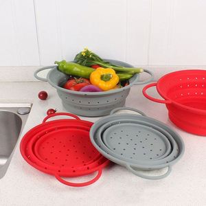 Passoire pliable en silicone avec poignées, égouttoir de cuisine pliable pour laver les légumes et les fruits - Product Image 1