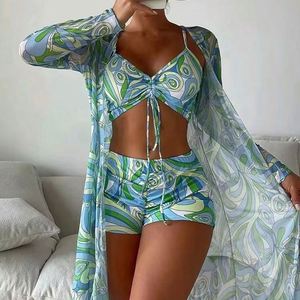 Blusa de playa al por mayor, estampada, para vacaciones, cárdigan para tomar el sol, vestido tipo pareo bohemio, traje de baño, ropa de playa - Product Image 1