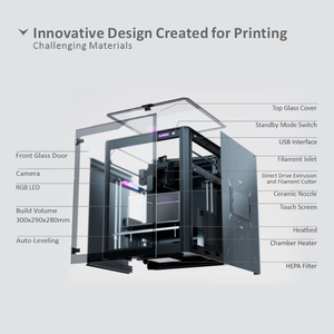 EU OEM Single Multicolor 3d Impresora High Temp 450c Full Auto FDM Enclosed 3D <b>Printing</b> <b>Machine</b> for Engineering Material - Product Image 3