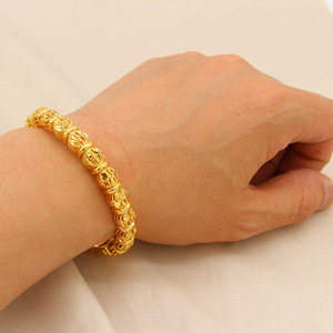 Hot Sale Dubai Arabic Filled Gold Bracelets <strong>Copper</strong> <strong>Bangles</strong> Fashion Jewelry Chunky 24K Gold Plated <strong>Bangles</strong> for Women - Product Image 5