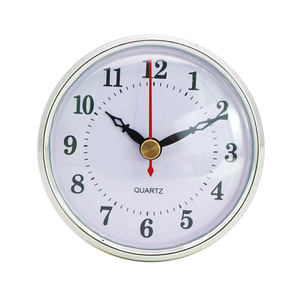 Insert d'<span class=keywords><strong>horloge</strong></span> de 80mm de diamètre avec cadran à chiffres arabes Mouvement d'<span class=keywords><strong>horloge</strong></span> à quartz Garniture en argent Mini horloges à insérer - Product Image 1