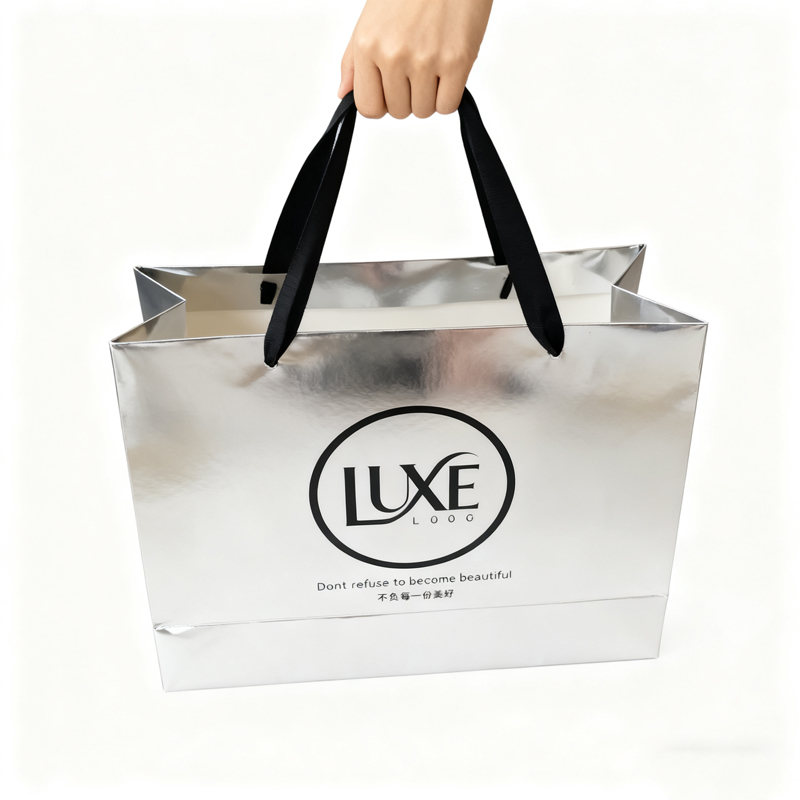 White Black Paper Bag Recycled Brown Kraft Paper Bags With Handle, Paper Bags Shopping Tote Art Gift with Your Own logo