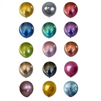 Ballon en latex décoratif pour fête d'anniversaire, grand ballon gonflable de 18 pouces, couleur métallique chromée, vente en gros