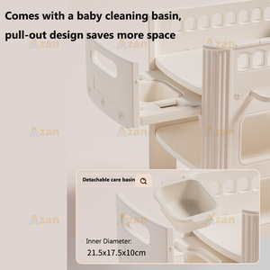 <span class=keywords><strong>Table</strong></span> <span class=keywords><strong>à</strong></span> <span class=keywords><strong>langer</strong></span> multifonctionnelle avec <span class=keywords><strong>coussin</strong></span> d'air 4D et chariot <span class=keywords><strong>de</strong></span> rangement pour les soins des nourrissons - Product Image 2