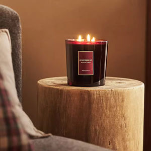 Velas Aromáticas de Lujo Personalizadas con 3 Mechas, Etiqueta Privada, Vaso de Vidrio Negro Mate - Product Image 6