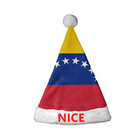 Chapeau de Père Noël personnalisé à motif Tuvalu, bonnet de Noël en flanelle avec bordure en peluche, couvre-chef de fête pour les fêtes et les spectacles