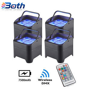 4x18W RGBWA UV LED Battery Par Light IP65 Wireless Uplight for Ballroom DJ Event Lighting - Product Image 1
