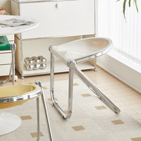 Tabouret pliable en acrylique moderne pour salon et jardin, en plastique transparent, de style nordique, pour le café, la détente