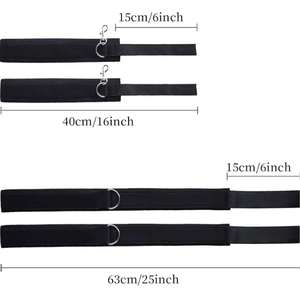 Juego <span class=keywords><strong>de</strong></span> esposas para muñecas y muslos para bondage sexual, restricciones BDSM, juguetes sexuales para mujeres con correas ajustables para las piernas, esposas para <span class=keywords><strong>parejas</strong></span> principiantes - Product Image 3