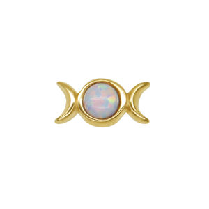 Pendientes de Oro Sólido de 14K con Diseño de Ankh, Cabeza de Dios de la Muerte Egipcio, Hueso de Perro y Triple Luna, Joyería Fina - Product Image 6
