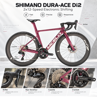 Vélo de course entièrement en carbone avec DURA-ACE Di2 24 vitesses et freins à disque hydrauliques pour le cyclisme sur route longue distance