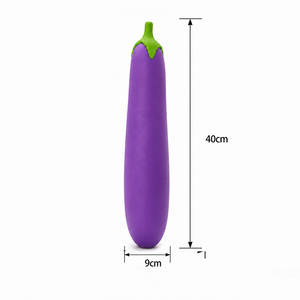 Juguete Antiestrés Gigante de <span class=keywords><strong>Berenjena</strong></span> de 40 cm, Juguetes Blandos de TPR con Forma de Fresa, Juguetes para Apretar - Product Image 3
