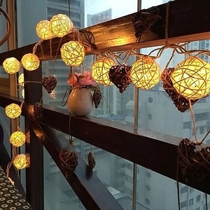 Guirlande Solaire Extérieure Blanc Chaud 8 Modes 7m 50 LED Étanche pour Porche, Gazebo, Clôture, Lampe Fée en Forme de Boule de Rotin Tressée - Product Image 4