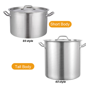 Pentola per uso alimentare resistente a <span class=keywords><strong>induzione</strong></span> con coperchio cucina commerciale in acciaio inossidabile grandi <span class=keywords><strong>pentole</strong></span> da cucina - Product Image 4