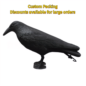 Décoy de corbeau <span class=keywords><strong>en</strong></span> plastique moulé par soufflage, durable et résistant aux intempéries, avec crochet de suspension et base large pour la décoration de jardin et de cour, <span class=keywords><strong>en</strong></span> stock - Product Image 1