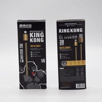 Boîtes de câble USB en papier noir en carton de luxe en gros avec poignée logo personnalisé éponge doublure gaufrage type-c emballage de données