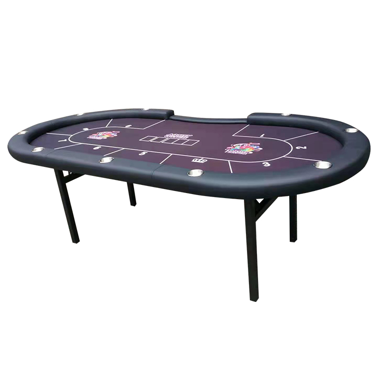 Folding 84 inch Casino Texas Hold'em 10 person poker table for sale