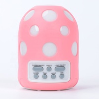 Jam Alarm Desktop LCD silikon ABS gaya Modern jam meja dekoratif lampu latar biru Populer
