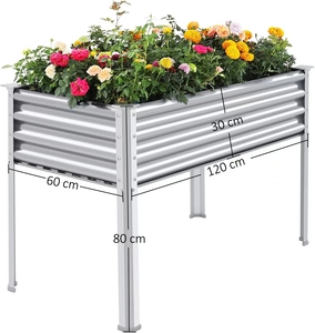 <span class=keywords><strong>Jardinière</strong></span> extérieure en métal Offre Spéciale galvanisé, Kit de lit de jardin surélevé, boîtes avec pieds pour la plantation - Product Image 1