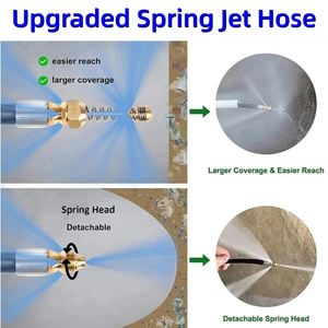 Tuyau de nettoyage haute pression noir/doré de 2-35 m <span class=keywords><strong>pour</strong></span> égouts et canalisations, kit de pulvérisation avec <span class=keywords><strong>buse</strong></span> <span class=keywords><strong>pour</strong></span> lavage de voitures et travaux de nettoyage - Product Image 4