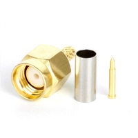 Conector Coaxial RF Recto SMA-J-1.5-F Macho Hembra de Latón Macizo de Alta Calidad, Adaptador de Cable RG316 RG174 HCD