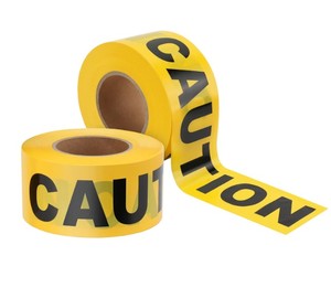 Cinta de Seguridad Amarilla No Adhesiva con Impresión Negra en Negrita para Zonas Peligrosas - Product Image 2