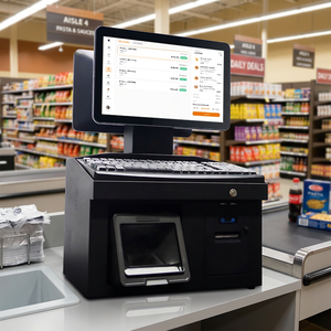 เครื่อง POS ระบบ Windows ขนาด 14 นิ้ว แบบ OEM/ODM พร้อมหน้าจอคู่ กล่องเก็บเงิน คีย์บอร์ด เครื่องพิมพ์ใบเสร็จขนาด 58 มม. และหน้าจอสัมผัส - Product Image 1