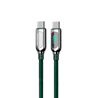 Kabel Data nilon kepang tipe C, kabel Data pengisian daya Cepat 100w kabel Pd, bahan kepang, Usb C Digital, layar Lcd