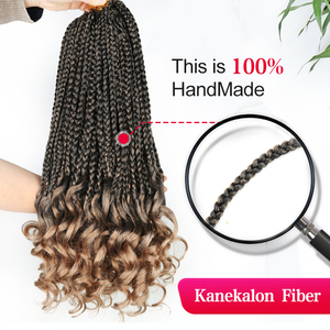 Extensiones de Cabello Sintético de Fibra Premium <span class=keywords><strong>Juliana</strong></span> de 14, 18 y 24 Pulgadas, Trenzas Pre-Hechas Tipo Goddess Box Braids con Puntas Rizadas - Product Image 2