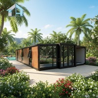 Maison en conteneur extensible de luxe de 40 pieds Villa préfabriquée de 2 chambres Portable Mobile Tiny Home Maison préfabriquée pliable en acier