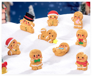 Charmes en résine 3D en forme d'homme en pain d'épices pour la décoration de la maison, mini ornement de Noël pour l'arbre, décorations de fête de neige, figurines en résine d'anime nues pour Noël - Product Image 4
