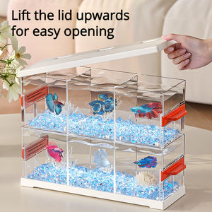 <span class=keywords><strong>Mini</strong></span> <span class=keywords><strong>aquarium</strong></span> moderne en plastique pour bettas, blocs de construction carrés, décorations de bureau pour l'aménagement paysager de la maison - Product Image 4