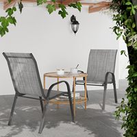Chaise empilable démontable en métal FC1064K KD, style moderne et épuré, pour mobilier d'extérieur, jardin, patio, balcon, loisirs