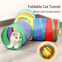 Tunnel pour chat d'intérieur, jouet interactif, labyrinthe, maison pour chat avec 1 balle de jeu, tunnel de jeu pliable pour chat