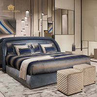 Chambre à coucher haut de gamme, lit double, meubles de chambre de luxe, tête ronde douce, lit double