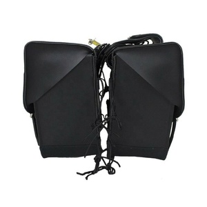 Bolsas de herramientas de motocicleta con tachuelas para actividades al aire libre de cuero negro desgastado genuino impermeable - Product Image 2
