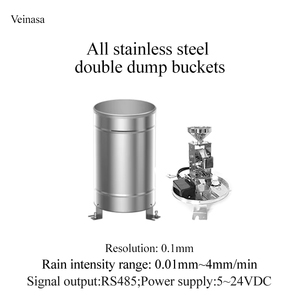 Veinasa – Jauge de pluie professionnelle à seau basculant en acier inoxydable de 0,2 mm, modèle XS-601SS, haute précision, vente en gros - Product Image 2