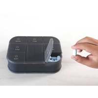Boîte à pilules tactile 3D avec design en braille pour le rangement des pilules, organisateur de médicaments hebdomadaire et quotidien pour 7 jours avec coupe-pilules intégré