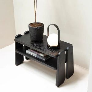 Solid Wood Shoe Bench With Storage Black Checkered <b>Cushion</b> Entryway <b>Stool</b> Minimalist Design For Home Use - Product Image 3
