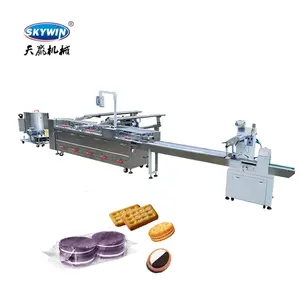 Popular in middle east Single Lane Cream Jam Filled Sandwich Biscuit Cookie Machine with Packing installation in Food Factory