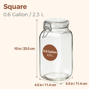 <b>Glass</b> Food Storage Jars with Airtight Lid and Sturdy Stainless Steel Handle Square Kitchen <b>Container</b> Eco-Friendly Party Modern - Product Image 5