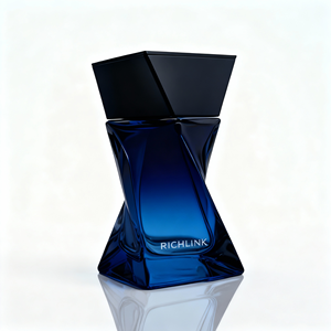 Flacone di Profumo in Vetro Irregolare Trasparente Rosso Vuoto con Pompa Atomizzatore <span class=keywords><strong>75ml</strong></span> Forma a Spirale con Tappo Nero - Product Image 5