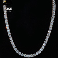 Collier Chaîne Tennis Personnalisé 6MM avec Diamants de Laboratoire VVS Sertis à Griffes, en Or Rose Véritable 10K, Bijou de Luxe Quotidien pour Anniversaire