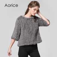 CR004 Nouveau pull-over pour femme en vraie fourrure de lapin, manteau tricoté, veste, gilet, châle, smock, combinaison, 11 couleurs