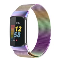 Für Fitbit Charge 5 Mesh Loop Armbänder, Milanaise Metall Edelstahl Magnetische Armbänder