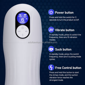 LCDディスプレイ加熱電気男性オナニー振動吸う大人のおもちゃ男性オナニーカップ - Product Image 5